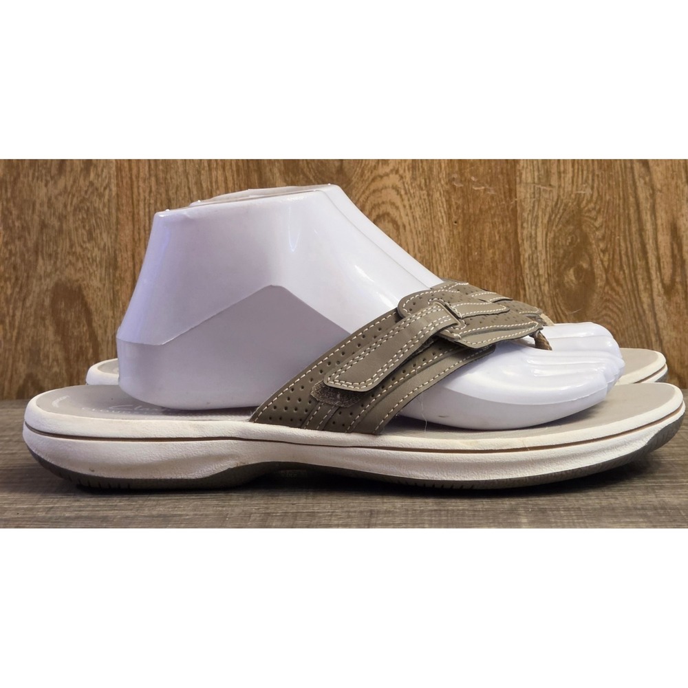 Clarks‎ Brinkley Jazz Flip Flop Sandals Womens Size 10 Taupe